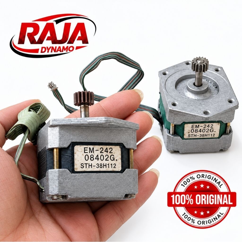 Stepper Motor EM-242 STH-38H112 Double Shaft Gear Mesin CNC Printer Bekas