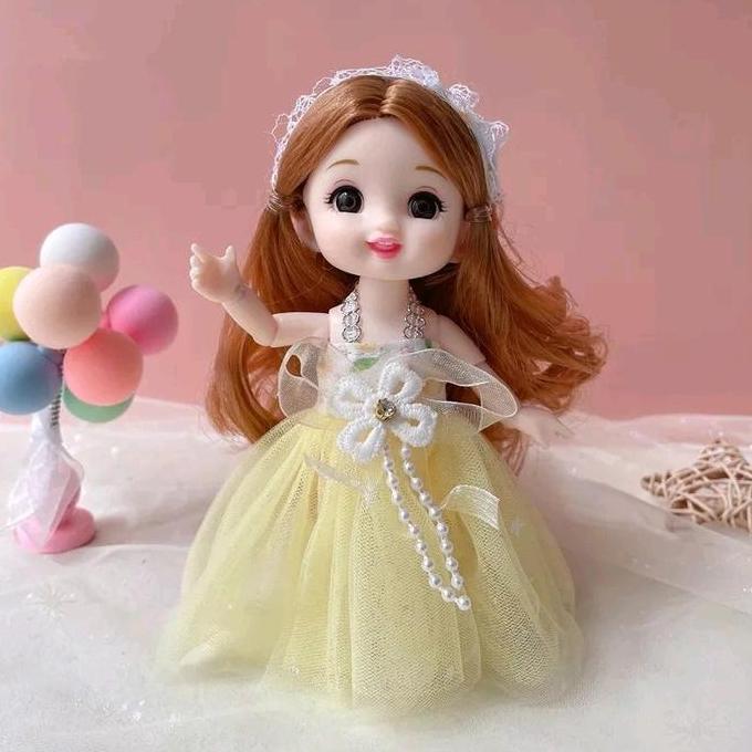 March Boneka BJD Cantik Tertawa 17cm Rambut Super Panjang Full Aksesoris Mewah Sendi Gerakkan Bjd Ne