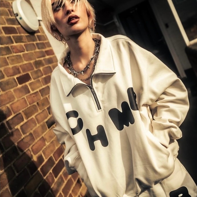 Chmb Halfzip size M white