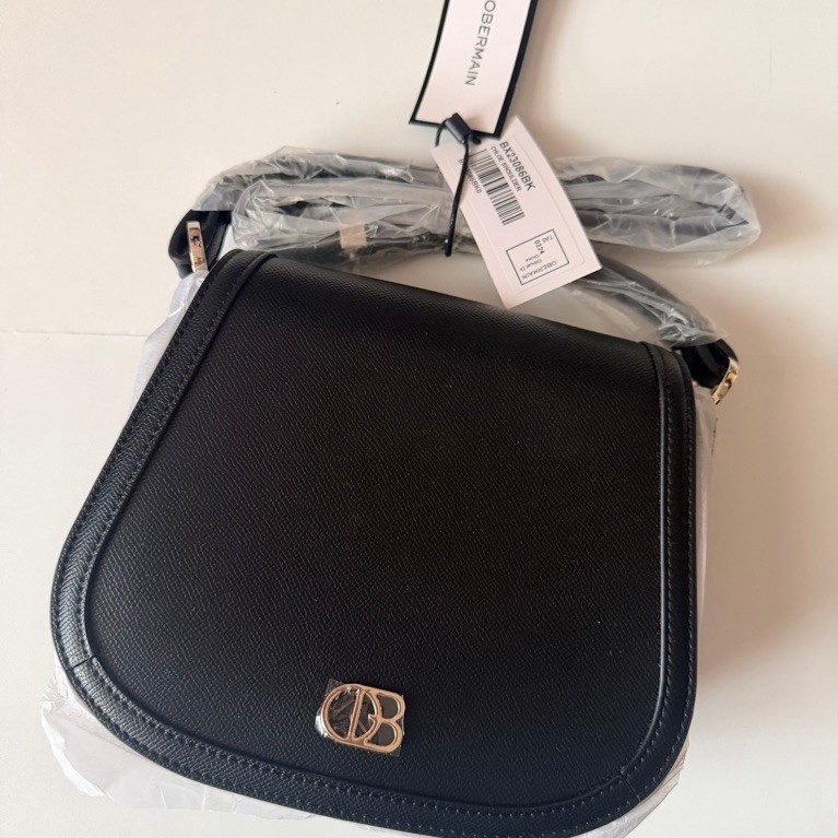 NEW Tas Wanita Obermain Chloe Shoulder Bag Black and Taupe Tas Wanita Warna Hitam Original Sale Read