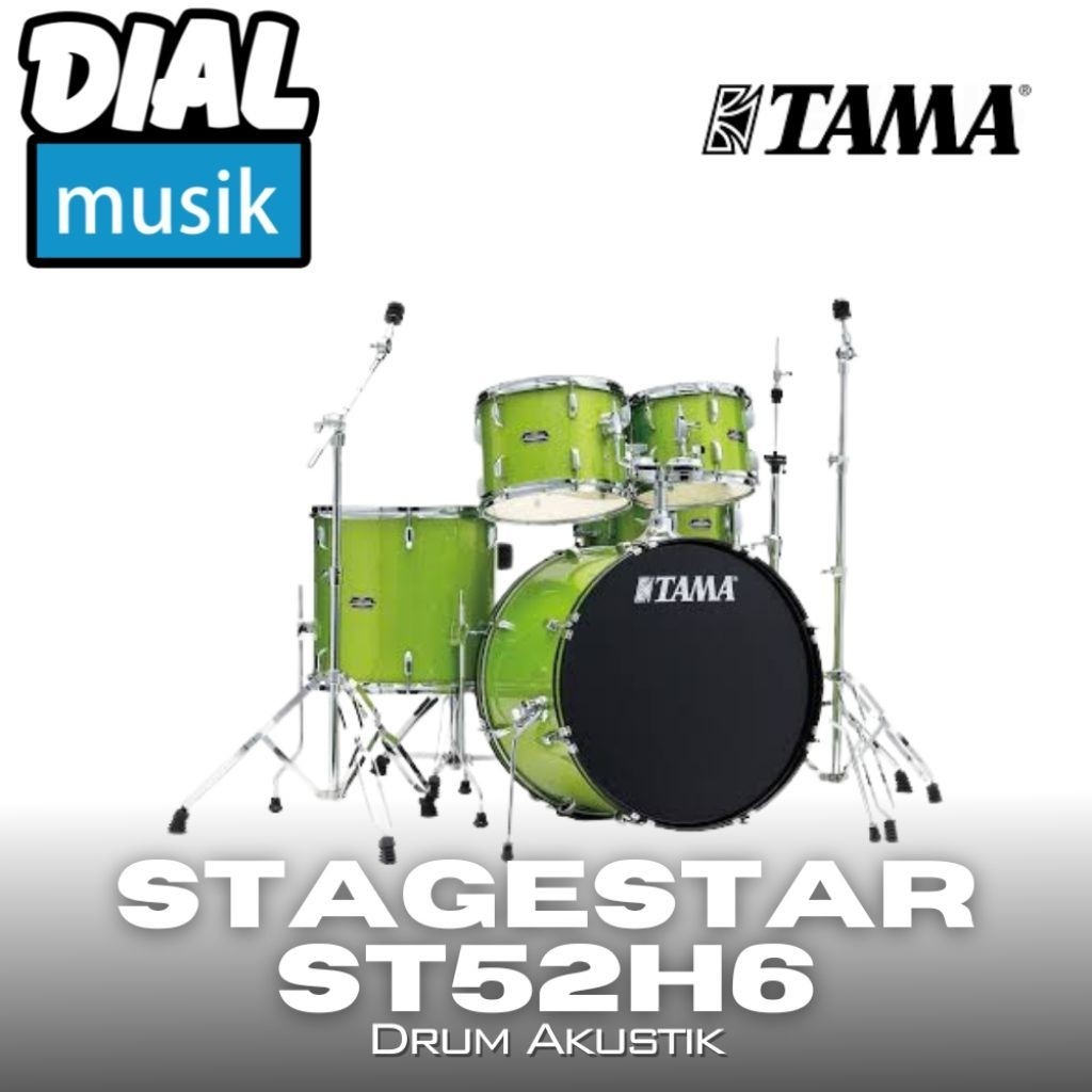 Tama Stage Star ST52H6 Drum Akustik Set Lime Green Sparkle (LGS) - Tama Stagestar Drumset / TANPA CY