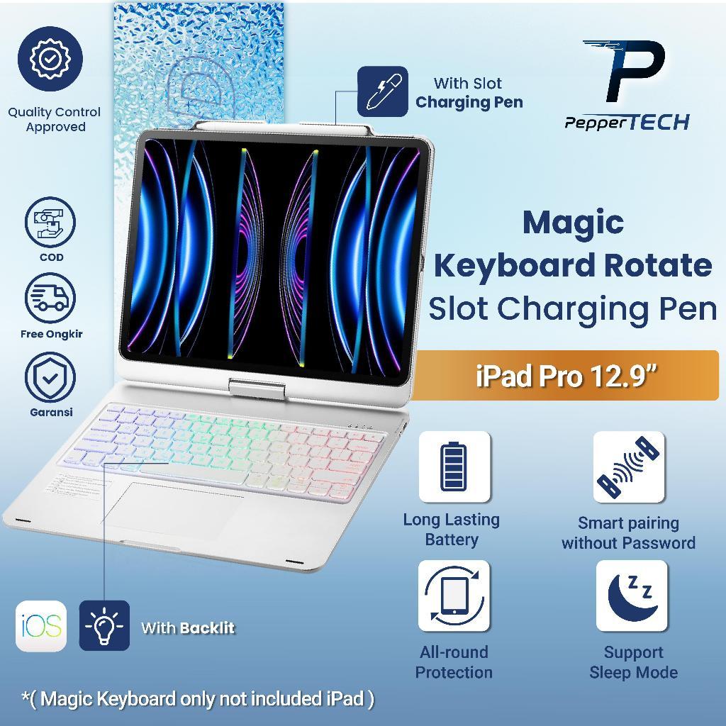 Peppertech Magic Keyboard For Pro 12.9 Inch Magic Keyboard Rotate Bluetooth Case Case Keyboard Touch