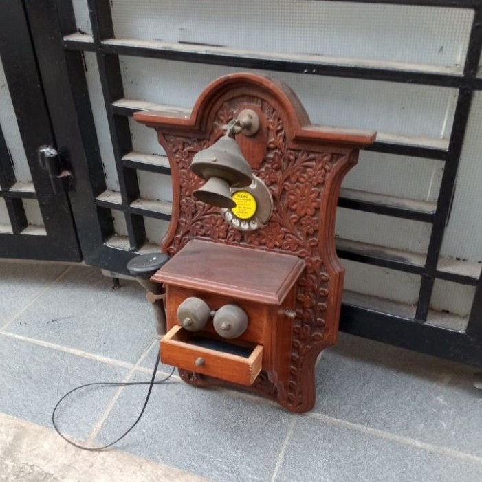 Retro Telephone Telepon Kayu Model Lawas Jadul Telpon Antik Telepon Putar Jadul