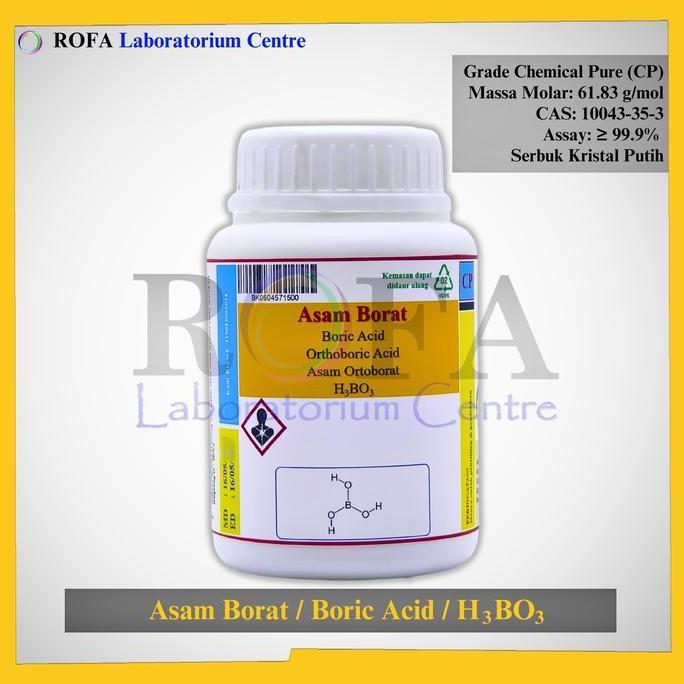 TERBARU - Asam Borat / Boric Acid / Orthoboric Acid / H3BO3 CP 500 Gram