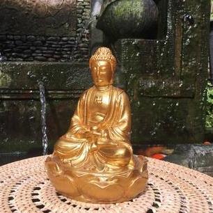 Rupang Patung Buddha Shakya Muni Sakyamuni Budha Fiber Gold