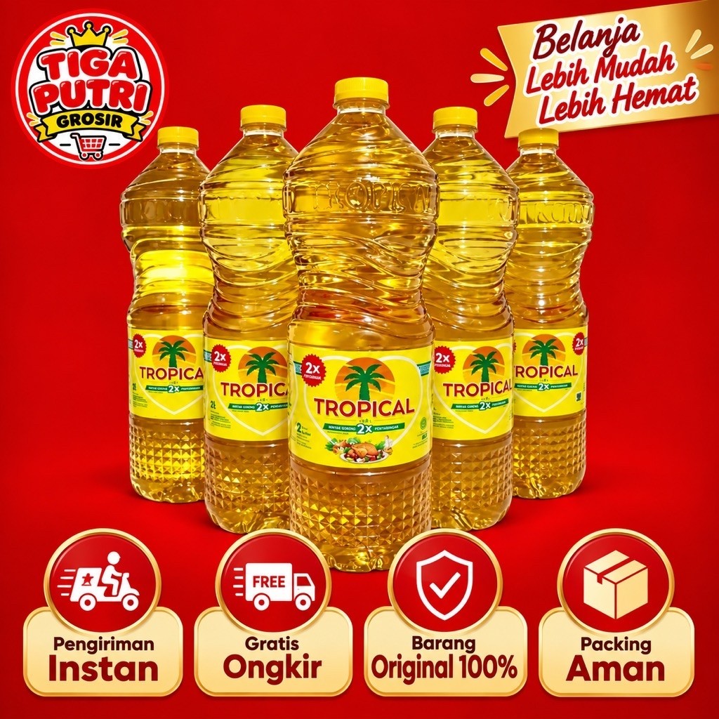Minyak Goreng Tropical 2L/2000ml refill Original 100% produk murah