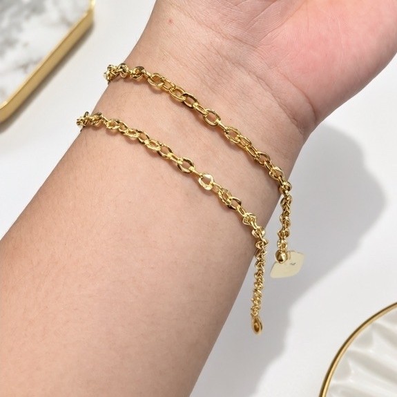 Gelang rantai Emas asli 375 8 karat,  simple dan elegan, Toko emas delima