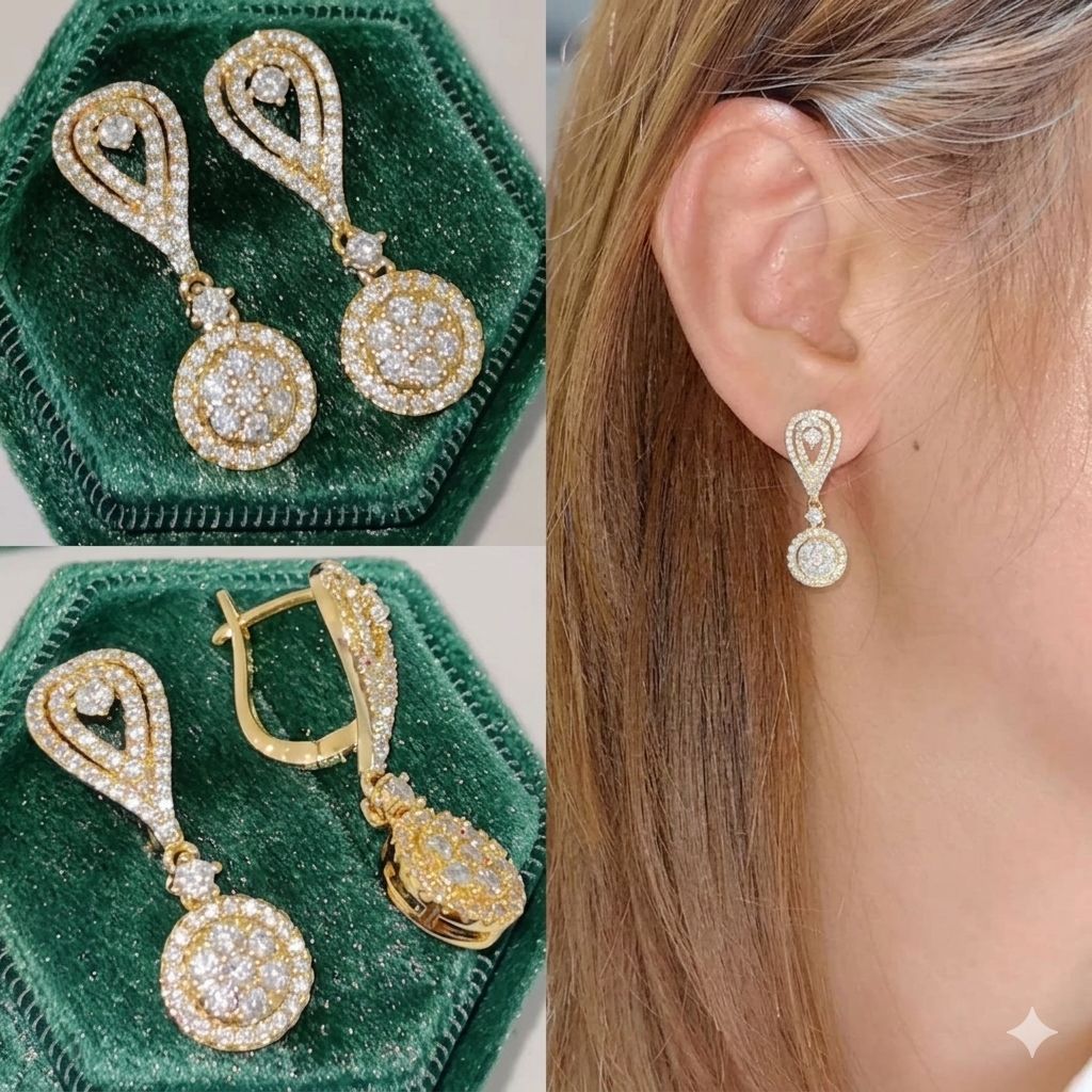 Anting Kualitas Premium Replika Berlian Sungguhan