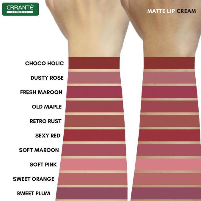 Rose- Crrante Matte Lip Cream New 7Gr - 10 Varian Perna Bibir Lipcream Kosmetik Dengan Finish Matte 