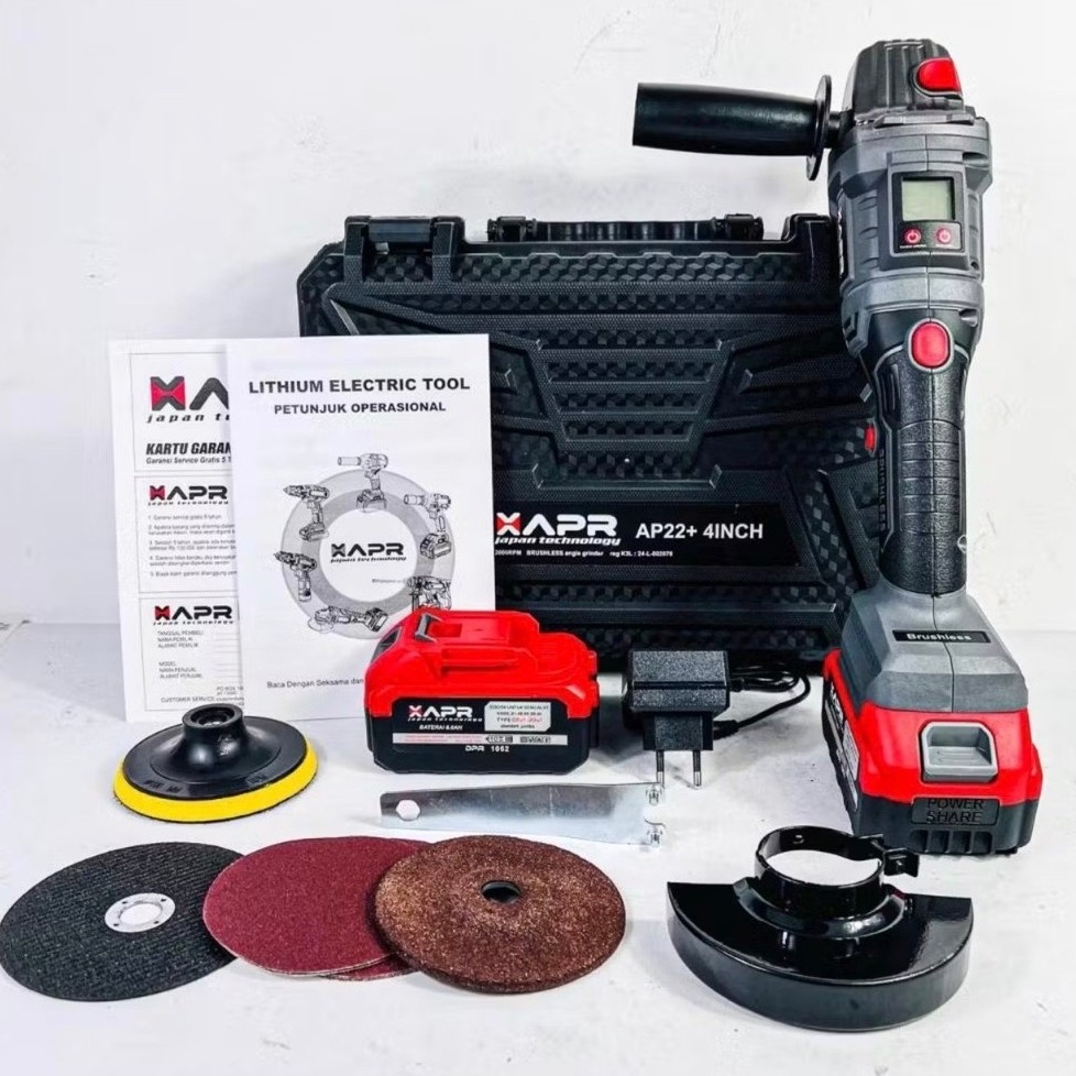 GERINDA BATERAI APR  CORDLESS APR 22+ / GERINDA CAS BATERAI APR 88volt 2 baterai