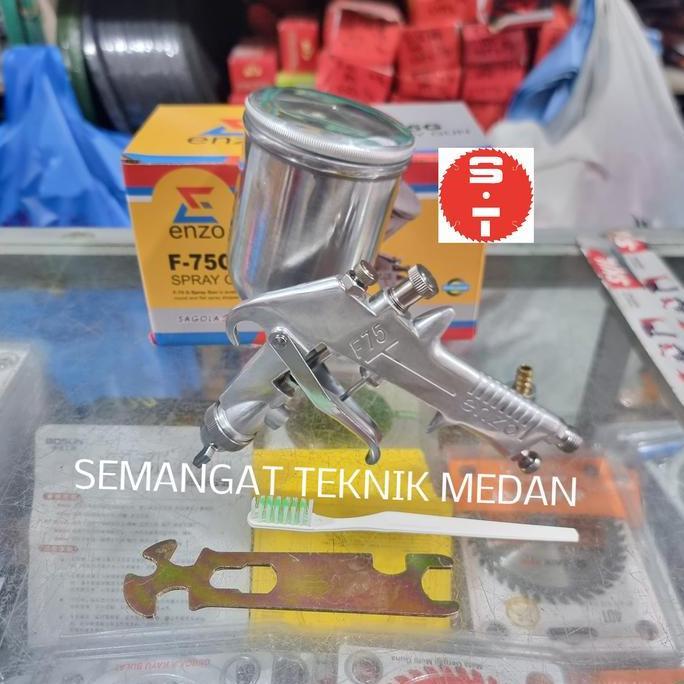 BEBAS ONGKIR - F75 SPRAY GUN SEMPROTAN ANGIN TABUNG ATAS F75G 400cc ENZO SAGOLA F 75G
