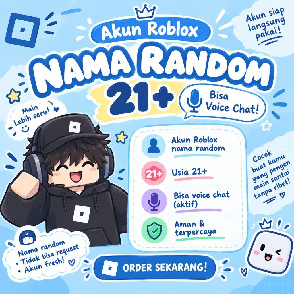 Akun Roblox Nama Random | Voice chat On