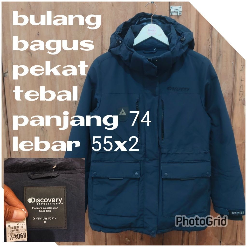 jaket gunung outdoor Puffer gelembung winter salju bulang bulu angsa discovery navy biru parka