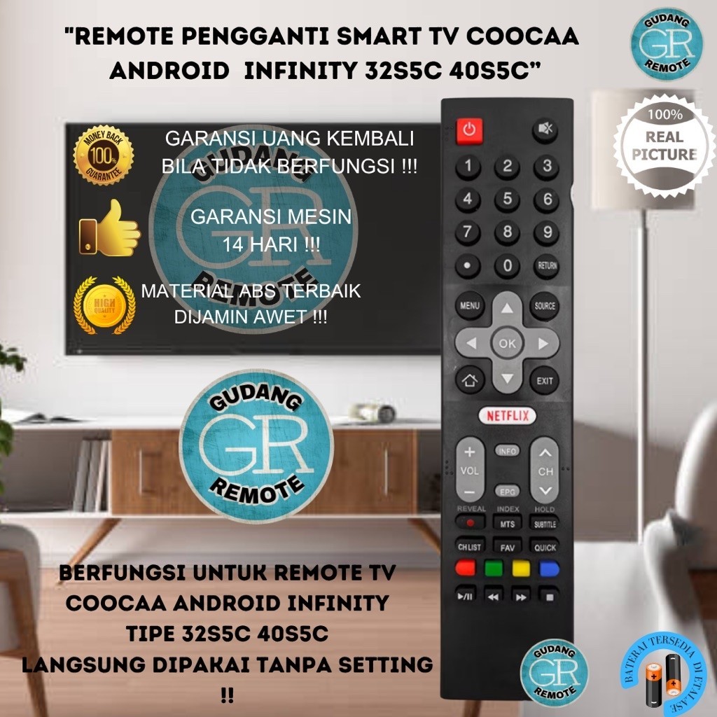REMOTE PENGGANTI SMART TV COOCAA ANDROID INFINITY 32S5C 40S5C