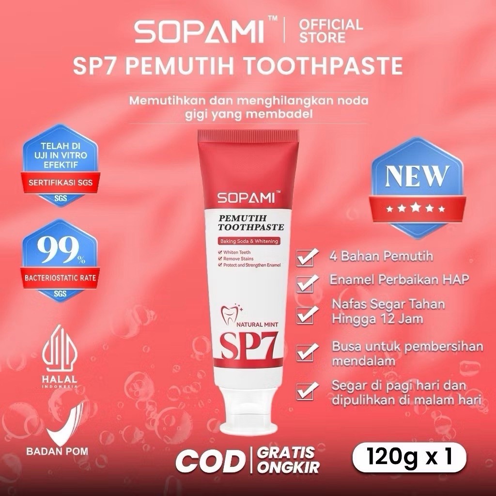 Sopami SP7 Pasta Gigi Memutihkan Gusi Mint 120g