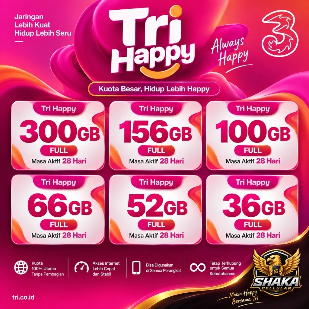 Paket Data Tri Happy Dan Paket Data Tri Aon