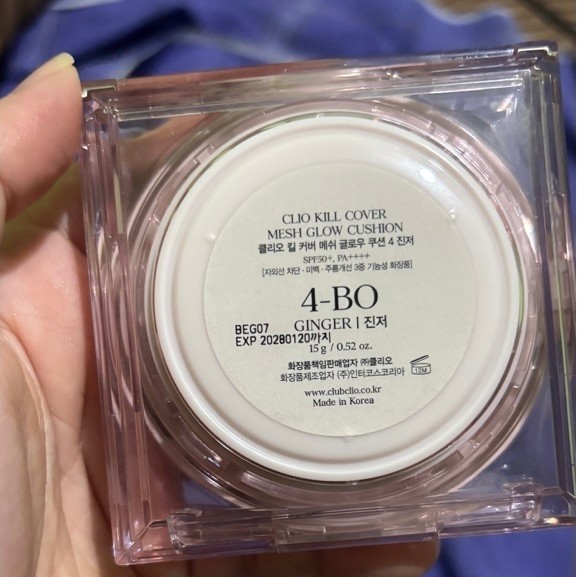 CLIO Kill Cover Mesh Glow Cushion SPF 50+ Melembabkan Kulit 15g 2 Lingerie 4 Ginger