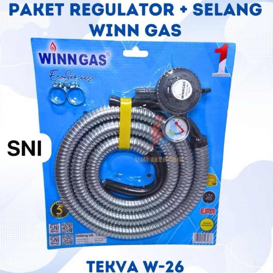 Selang Gas + regulator Win Gas dan top gas SNI