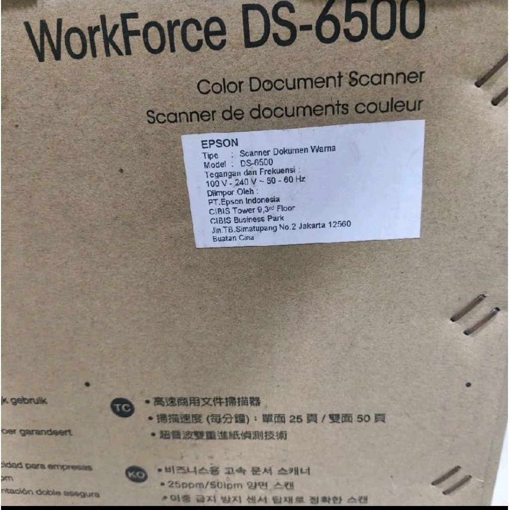 Epson WorkForce DS-6500 Scanner Epson DS New 6500 Mesin Scan Berkualitas Tinggi untuk Dokumen dan Ga