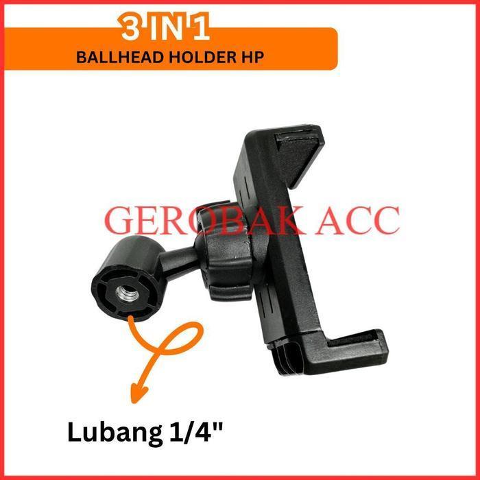 HOLDER BALLHEAD TRIPOD HP HORIZONTAL VERTIKAL 360 MULTIFUNGSI