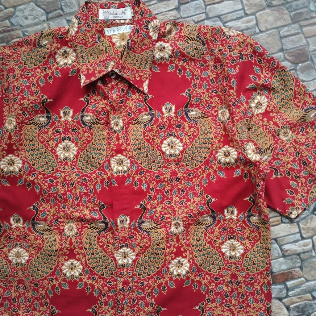 Kemeja Batik pria lengan pendek fashion branded preloved