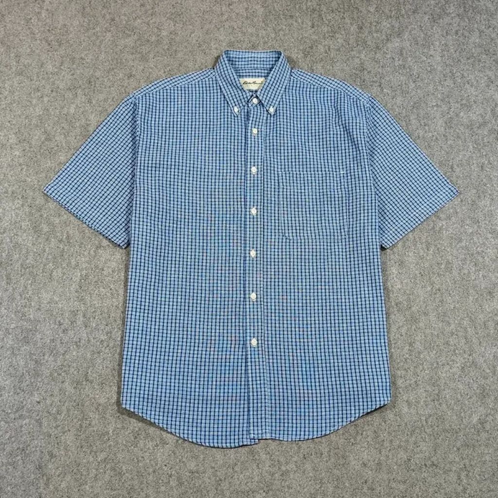 kemeja kotak-kotak pria lengan pendek EDDIE BAUER size XL  second