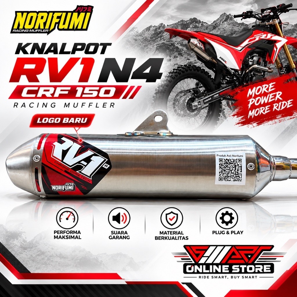 KNALPOT NORIFUMI RV1 GRIDZ CRF 150 / RV1 SHORTY CRF 150 / RV1 N4 CRF150