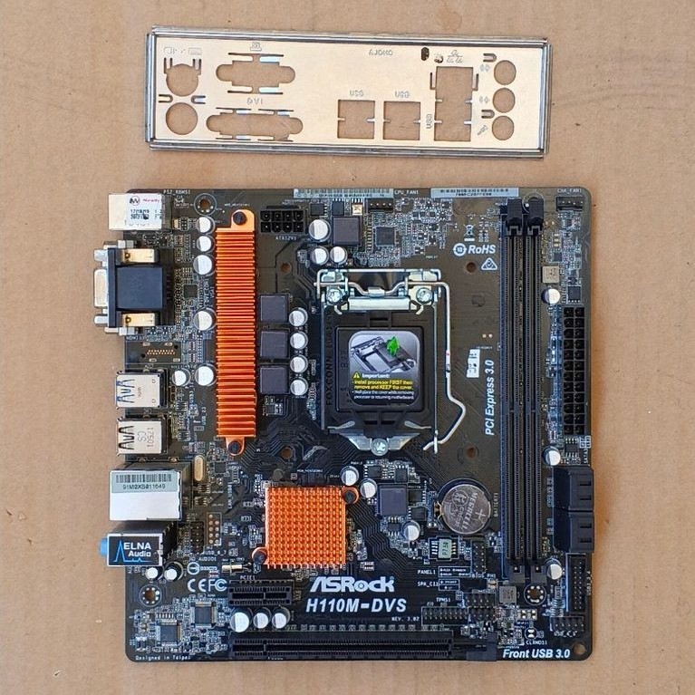 motherboard mainboard ASRock H110M-DVS support processor gen 6 & gen 7