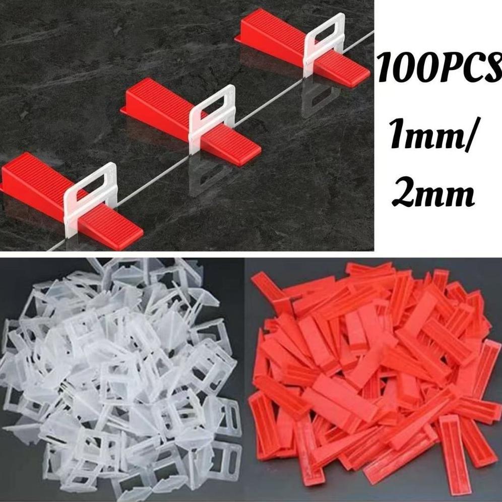 100 Pcs Alat Perata Keramik Wedges Wedge Tile Leveling System Spacer Granit Nat Keramik Leveling Gra
