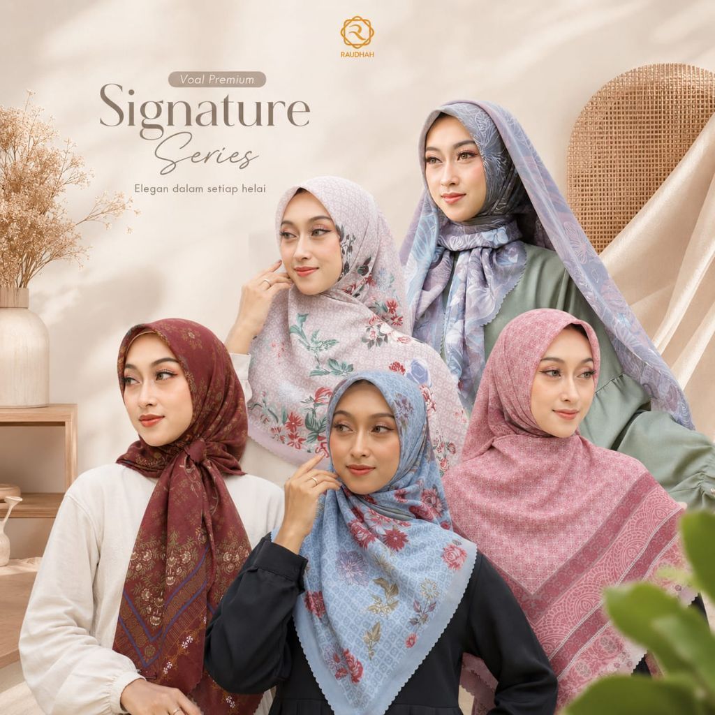 VOAL ZYZA MOTIF//HIJAB SEGIEMPAT MOTIF DEWASA BY ZYZA RAUDHAH