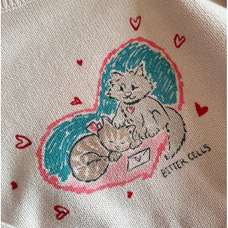 Bitter Cells Kitten Sweater in Soft Pink
