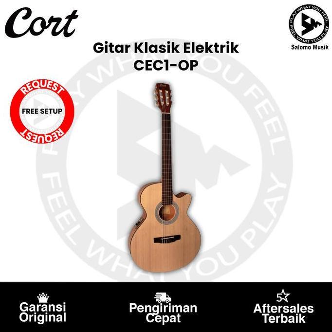 Gitar Klasik Nylon Elektrik Original - Cort CEC 1  OP