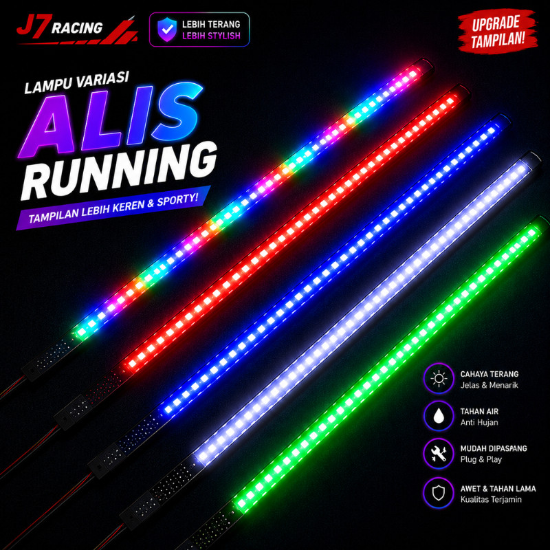 LAMPU ALIS RGB RUNNING LED KOLONG 30 CM SPEEDOMETER 12 V VARIASI MOTOR MOBIL TRUK UNIVERSAL