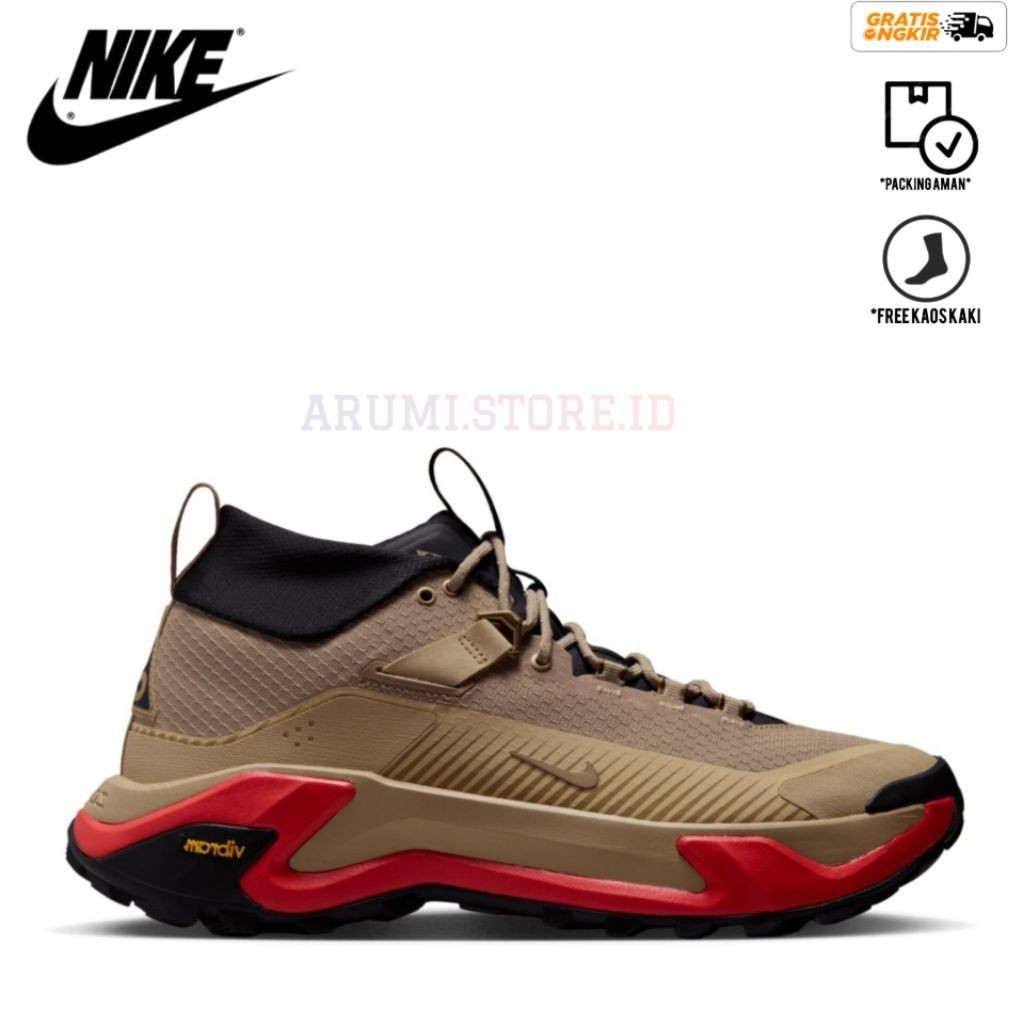 SEPATU HIKING PRIA N.K ACG ZEGAMA BRITISH KHAKI/LINEN/LIGHT CRIMSON/BRITISH KHAKI