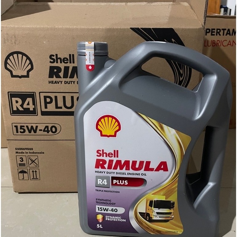 Oli mesin Shell Rimula R4 plus 5 liter