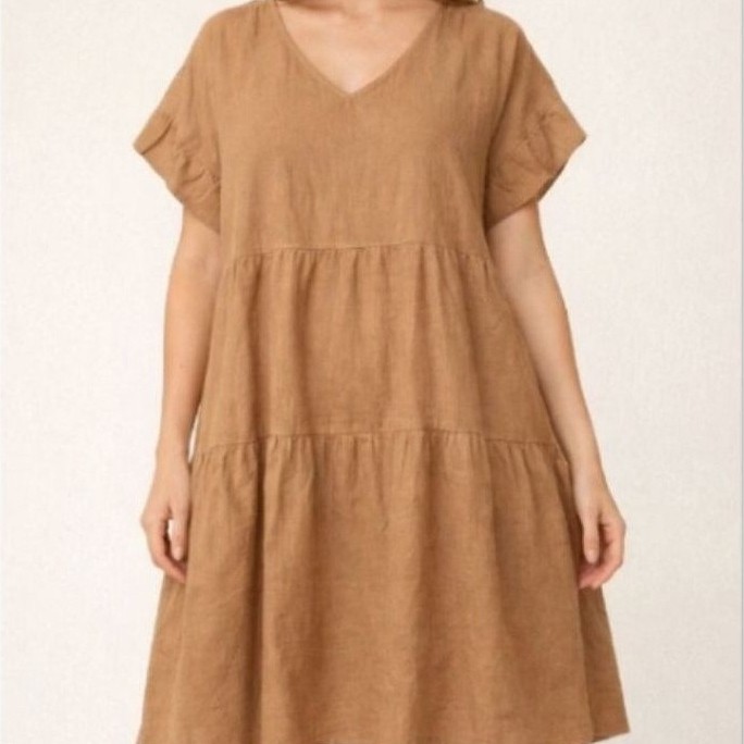 Dress Vneck Linen viscose anko