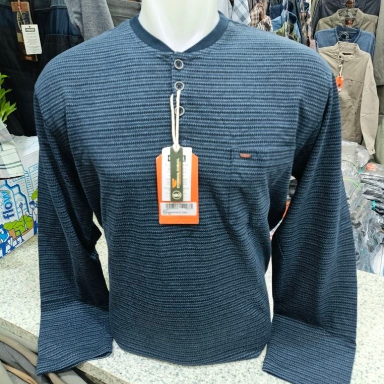 Kaos Oblong Santai Lengan Panjang Pria CARDINAL EAIAR2087 Navy