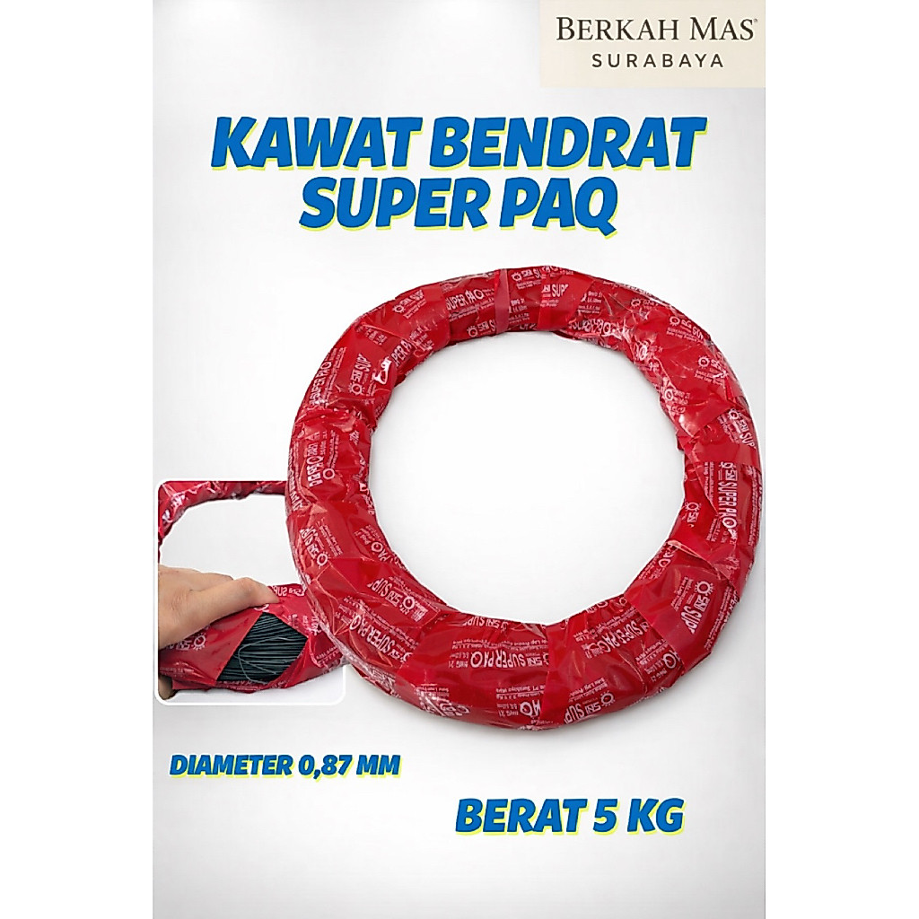 NEW ECERAN Bendrat SUPER PAQ kawat bendrat besi beton 1 roll - 5 kg