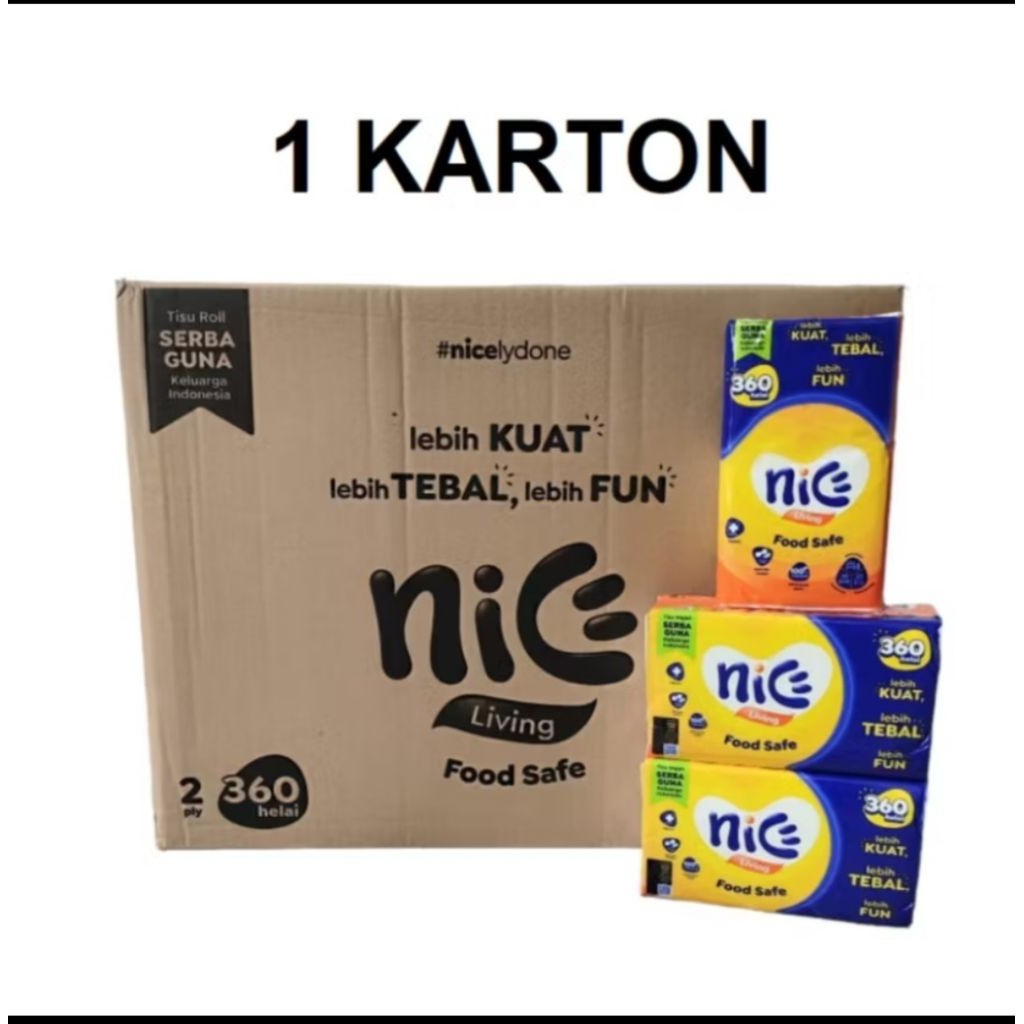 TISU NICE 1 KARTON / Nice 1 DUS 360 Helai Isi 60 Pcs