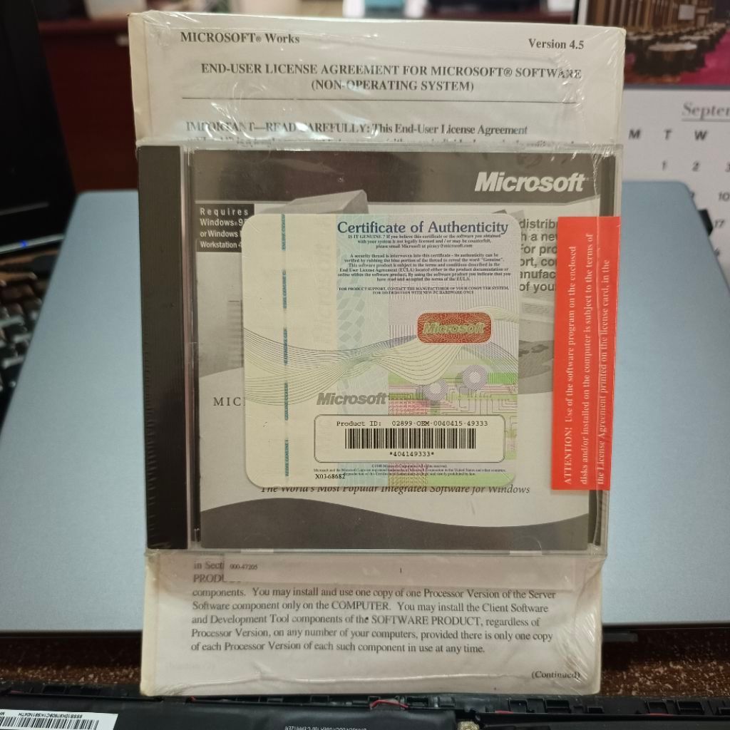 Microsoft Works 4.5 Original Windows 95 98 Vintage RARE - Baru Segel Resmi