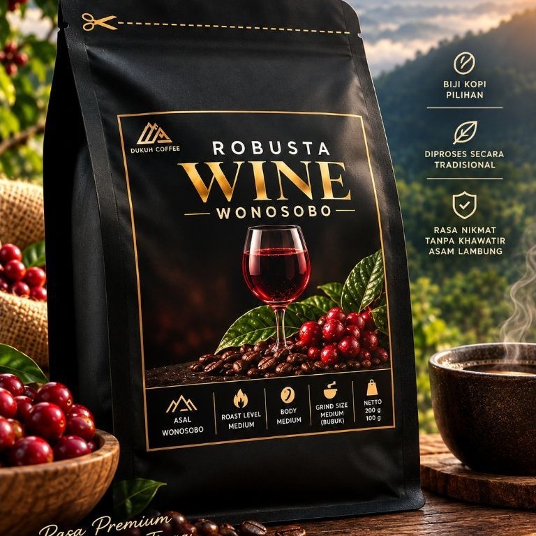 Kopi Wine Robusta 250gr Wonosobo Robusta