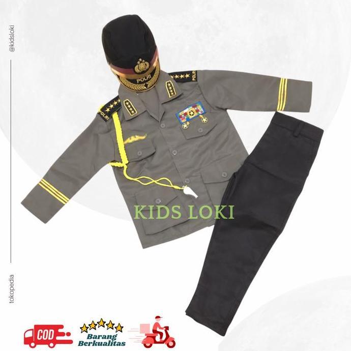 terlaris baju polwan anak pakaian profesi polwan anak seragam polisi anak kostum karnaval baju polwa