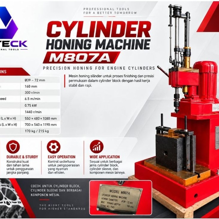 Mesin Honing Cylinder M807A Cylinder Honing Machine AMTECK Professional Tools