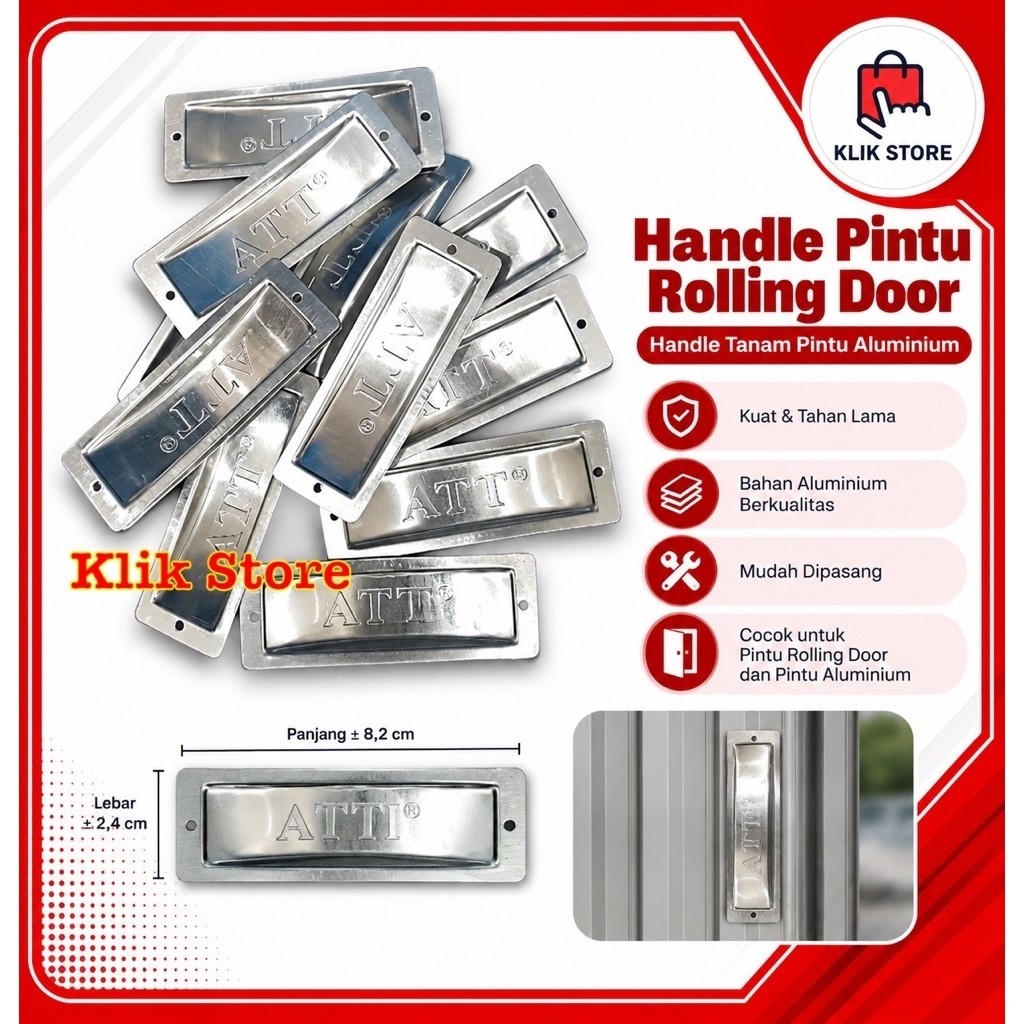 Handle Pintu Rolling Door Aluminium