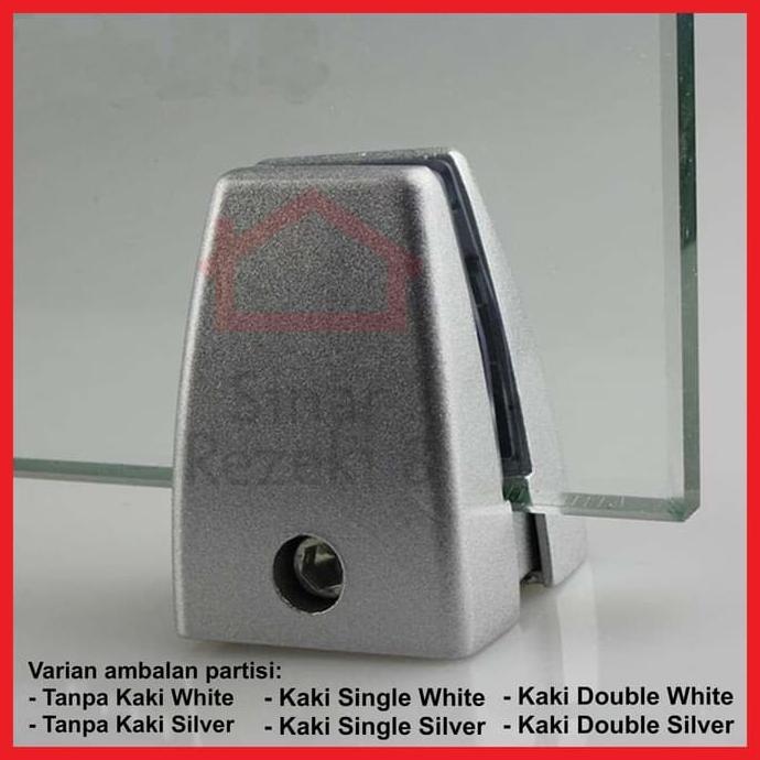 Ambalan Partisi Sekat Meja Kantor SILVER / Penjepit Akrilik Kayu
