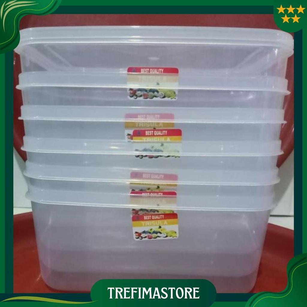 Toples Segi Plastik Bening 1800ml Kotak Makanan Teratas