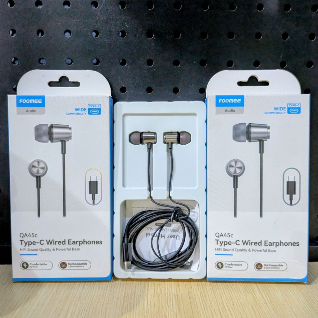FOOMEE QA45C Earphone Type-C Wired Headset In-Ear Bass HD Call Original