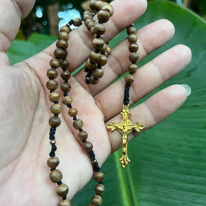 Rosario 77 bapa kami doa bapa kami kayu gaharu asli