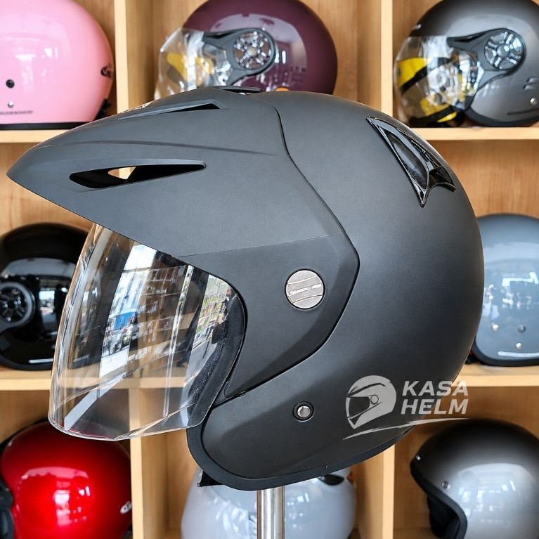 Helm Half Face Motif INK CX22 SNI Busa Tebal Bisa dilepas free kardus kotak dan Bublewrap