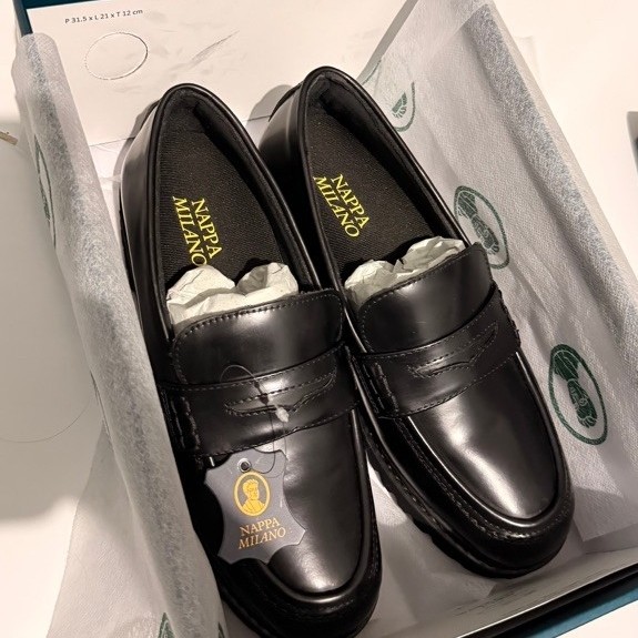 Nappa Milano Pam Penny Black Loafers